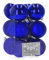 SPRINGOS Christbaumkugeln Kunstkugel 12 Stück bruchsicher Weihnachtskugeln Glitzer Matt Glanz Weihnachtsdeko Weihnachten Weihnachtsbaumschmuck (Dunkelblau)