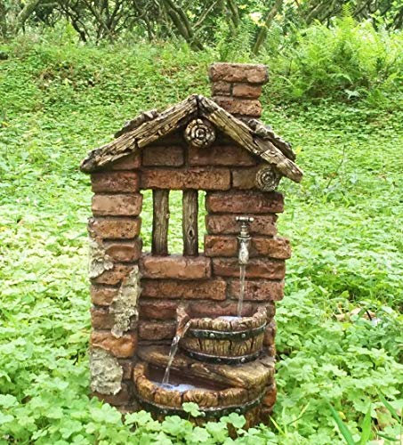 Brunnen Hera Stein-Optik Gartenbrunnen Steinoptik Garten Pumpe Etagen Outdoor