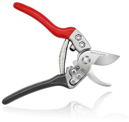 TONMA JP Gartenschere, hergestellt in Japan, 19 cm, Premium-Qualität, Gartenschere mit ergonomischem Griff, Handschere, Gartenschere für Pflanzen (grau)