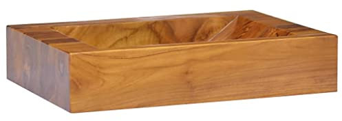 vidaXL Lavabo in Legno Massello di Teak 50x35x10 cm