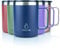 yoelike Stainless Steel Coffee Travel Mug with Handle and Lid, 410ml/14oz Vacuum Insulated Mug, Leak Proof, Powder Coated, Thermo Camping Coffee Cup for Tea Hot Cold Drinks Office Outdoor Navy Blue