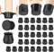 Aneaseit Stuhlbein-Bodenschoner, 3,8 cm x 32 Stück, schwarz, Filzunterseite, Silikon-Pads für Hartholzböden und Möbelfüße, Gummikappen für Stühle, Größe M