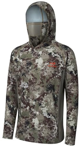 BASSDASH UPF 50+ Men’s Hunting Shirts with Mask Long Sleeve Camo Fishing Hoodie