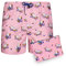 Blue coast yachting - Costume da bagno da uomo con stampa, ad asciugatura rapida, Orso rosa, M