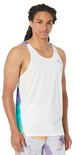adidas Own The Run Color-Block Singlet White/Black/Purple Rush/Semi Mint Rush 2XL