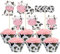 Gyufise 36Pcs Cow Cupcake Toppers Farm Animal Happy Birthday Cupcake Decorations for Cow Farm Animal Zoo Themed Kids Boy Girl Birthday Party Supplies Three Layers Party Decor