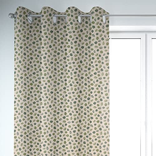 SCHÖNER LEBEN. Vorhang Jungle Leafe Monstera Blätter Natur grün 245, Gardinen Aufhängung:Ösen