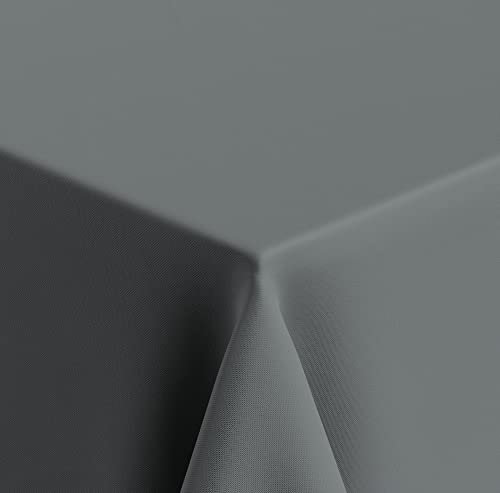 Venilia Tischdecke Uni Grau, Tischtuch, Tischwäsche, Tischdeko, bügelfrei, aus Polyester, rechteckig, 1,5 x 3m, 59538