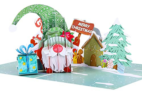 Favour Pop Up® - 3D lustige 3D Weihnachtskarte - ein ausgefallener handgemachter Weihnachtsgruß mit süßem Wichtel auch für Gutschein und Geldgeschenke