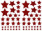Oblique Unique® 64 Sterne Sticker Stern Aufkleber mit Glitzereffekt für Weihnachten als Weihnachtsdeko zum Basteln Dekorieren Scrapbooking Spielen (Rot)
