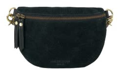 HOLZRICHTER Berlin - Mittelgroße Bauchtasche aus Leder für Damen, 12 x 22 x 6 cm, Vintage Gürteltasche, Handgefertigte Hüfttasche, Premium Accessoire in Schwarz, No 2-1