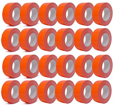 gws tapes 24 Rollen Orange Gewebeklebeband, extra stark haftendes Panzerband zum Bündeln und Fixieren, Duct Tape in verschiedenen Farben, Länge: 33 m x 48 mm breit