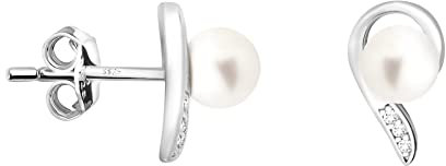 SOFIA MILANI - Damen Ohrringe 925 Silber - mit Zirkonia Steinen - Perlen Ohrstecker - E1959