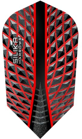 Harrows Dart Flight Profi Silika Dartflight Set für Softdarts und Steeldarts (Slim, Rot)