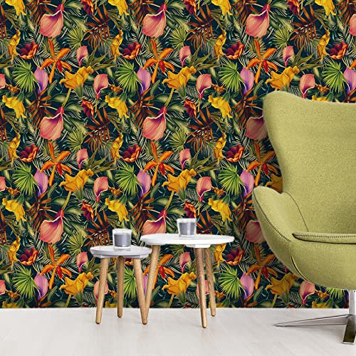Self Adhesive Wallpaper Mustard Yellow Green Peel and Stick Wallpaper Non Woven Bathroom Wallpaper Bedroom Sticky Back Plastic Kitchen Brick Wallpaper Art Deco Wallpaper 45x300cm/1 Pcs