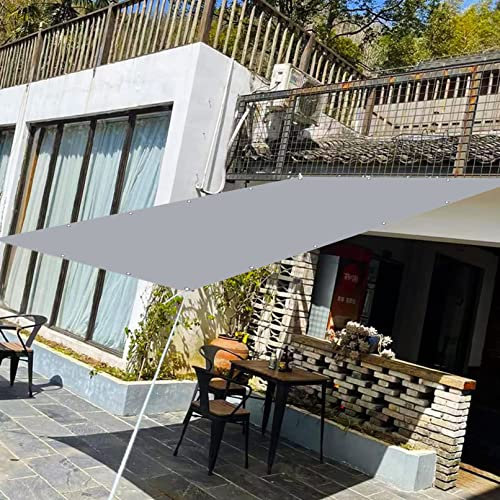 Sunsegel Rechteckig Wasserdicht 2 x 7 m Sonnenschutz Windschutz Shades Segel Markise Leicht Und Haltbarkeit für Patio Hinterhof Rasengarten, Hellgrau