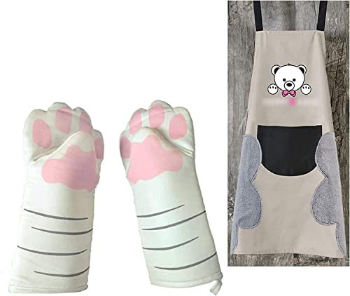 Guantes antideslizantes for hornear, guantes for horno, cocina for barbacoa, guantes for horno de alta temperatura y delantales impermeables, kits for hornear que sorprenderán a los cocineros y panade