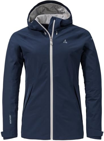 Schöffel Damen 2L Jacket Ankelspitz L, bequeme Outdoor Jacke, wasserdicht & atmungsaktiv, Regenjacke aus elastischem Venturi Material, praktische Innentasche, navy blazer, 46