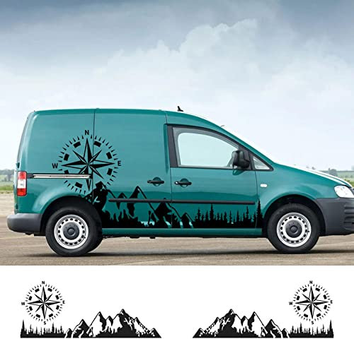 RWRAPS 4 Stück Auto-Aufkleber, Wohnmobil-Grafik, Vinyl-Aufkleber, passend für VW Caddy MK1 MK2 MK3 2 3 4 Maxi Kombi Zubehör