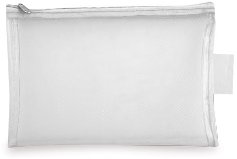 BLUECHOLON Kosmetiktasche für Damen, transparent, mit Reißverschluss, Kosmetiktasche für Reisen, silber