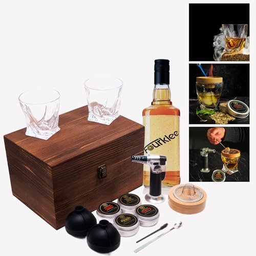 FOURKLEE - Cocktail Smoker Kit, Cocktail Smoker, Whiskey Geschenke für Männer, altmodisches Smoker Kit, Whiskey Smoker Kit mit Taschenlampe.