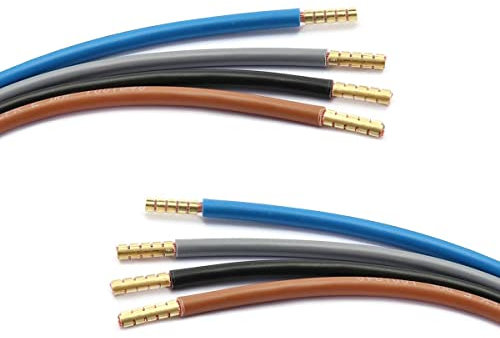 Xenterio 16mm² Zählerschrank/Elektroverteilung Verdrahtungssatz mit Aderendhülsen anschlussfertig gecrimpt (maschinelle Profipressung), Kabellängen 67cm (braun, schwarz, grau) & 110cm (blau)