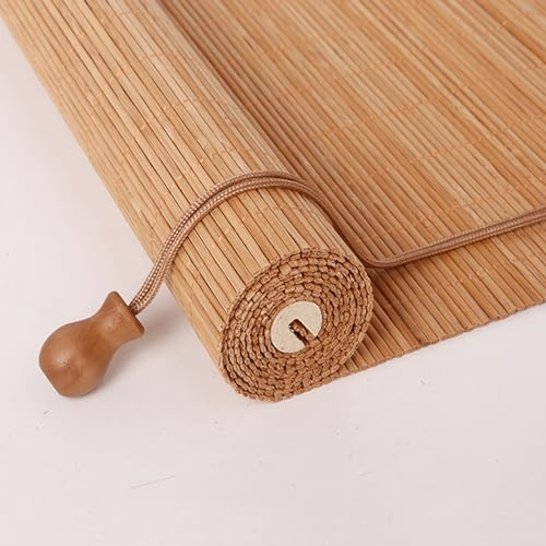 X1NGFU Store à Rouleau en Bambou Naturel,Naturel Respirant Rideau en Bambou Exterieur,Store Fenetre Occultant,Store en Bois pour Portes de Fenêtres de Cuisine,Largeur X Hauteur (60cm x 180cm)