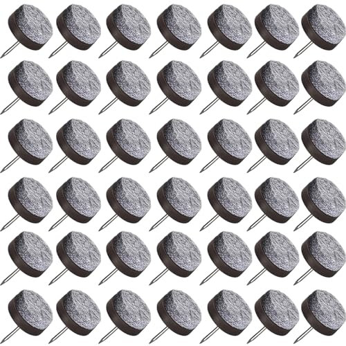 100PCS Furniture Feet Protector Pad Nails, Non-Slip Chair Table Leg Glides Stable Felt Pads, Round Nail-on Slider Pads for Furniture Chairs Table Leg Glide Protectors (20mm) with Plastic Box