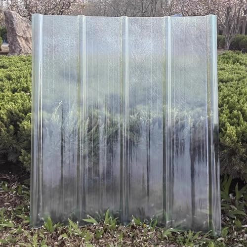 1,5 Mm Wellplatte,Wärmeisolierende Dachplatte Schuppendachplatte Anti-Uv/Hohe Lichtdurchlässigkeit Glasfaserplatte,90 Cm Breite Trapezblech Profilblech,für Gewächshäuser (0.9x2m/35x79in,8 Pcs)