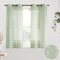 Salbeigarbene Wohnzimmer-Vorhänge, 61 x 114 cm, halbtransparent, Leinen, Blumenmuster, Landhaus-Küchenvorhänge für Erkerfenster-Behandlungen