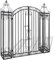 Iiaky Garden Gates High galvanised wrought iron metal swing gate,Ornamental Garden Gate Wrought Iron 122x20.5x134 cm