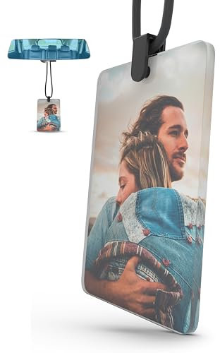 Meinearmbänder Anpassbarer Anhänger für den Autospiegel - Personalisierter Foto-Auto-Spiegelaufhänger - Autozubehör Deko - Perfektes Auto Geschenk & Personalisiertes Auto-Duft-Accessoire