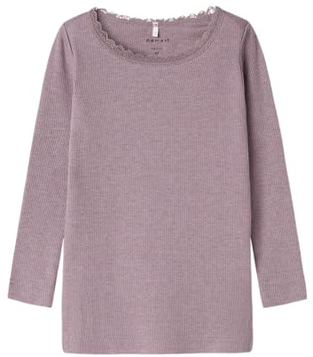 Name IT Mädchen Nmfkab Ls Top Noos T Shirt 13198042,Elderberry,92
