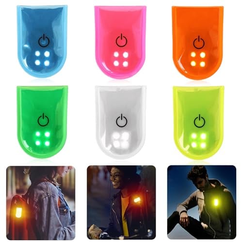 GAOUTO LED Clip Blinklicht Kinder, 2 Modi 4 LED Reflektoren Kinder Sicherheitslicht, LED Clip Reflektierende Lichtband Kinder für Schulranzen, Kindersicherheit Rucksack, Sportbeutel, Joggen