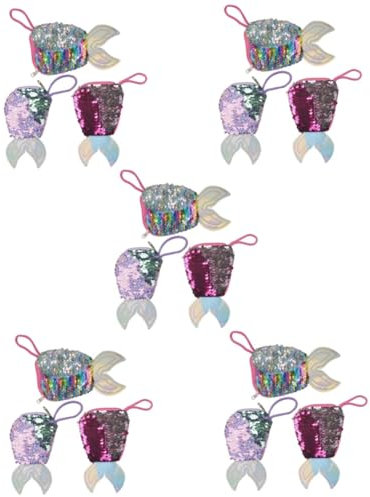 LIFKOME 15stücke Geldbörse Meerjungfrau Glitzer Tasche Für Geburtstagsfeiern Kleine Party-Dekoration Für Meerjungfrauen-Fans