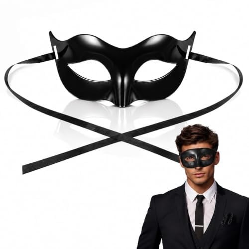 Venezianische Maske für Herren, Retro Maskenball Verkleidung Karneval | Masquerade Augenmaske für Männer, Elegante Cosplay Halbmaske für Halloween, Fasching Party & Kostüm Zubehör