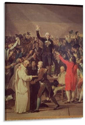 Wandkunstdrucke The Tennis Court Oath, Detail der Gruppe umgeben von Bailly von Jacques Louis David, Wandkunstdruck, Poster, Gemälde auf Leinwand, Wandkunst, Poster, Rollbild, Wanddekoration,