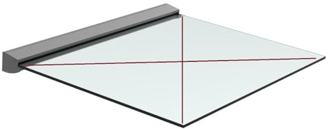 Sellon24® Aluminium Vordach Haustürvordach RAL 7016 Haustür Überdachung Glasvordach ALU Tür Profil Anthrazit für Glas 12,76 x 21,52 mm freitragend Glasdach Leiste Eingangsüberdachung / 300 cm-SET2