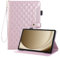 Rosbtib Funda para Samsung Galaxy Tab A9 Plus/Galaxy Tab A9+ 11 Pulgadas 2023, Funda de Piel sintética con Estampado de Rejilla (con Soporte, Compartimento y Ranura para Tarjetas) - Rosa