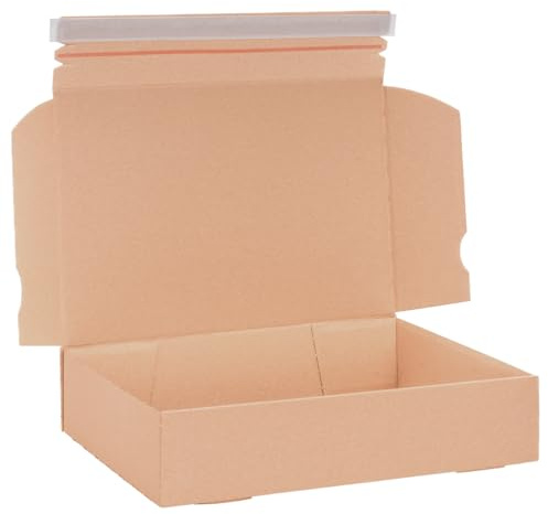 verpacking Faltschachtel 350 x 250 x 80 mm Braun WP-45-A Klebestreifen Aufreißfaden [Größe & Menge wählbar] Versandkarton DHL Kleinpaket 250 Stück