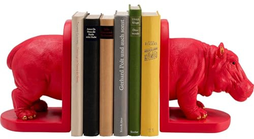Kare Design Buchstützen Rhino Party 2er-Set, Rot | Dekoration, Accessoire, Nashorn Motiv