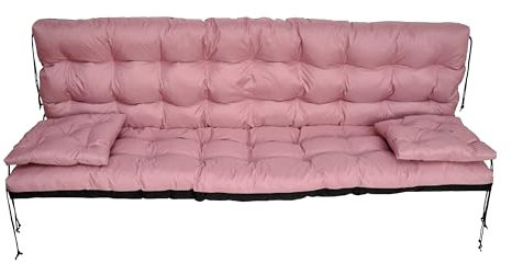 nana shop wasserdichtes Kissen für die Gartenschaukel, Gartenschaukelkissen 160 cm, Schaukelkissen, Kissen für Hollywoodschaukel, Gartenkissen, Bankkissen (Rosa)