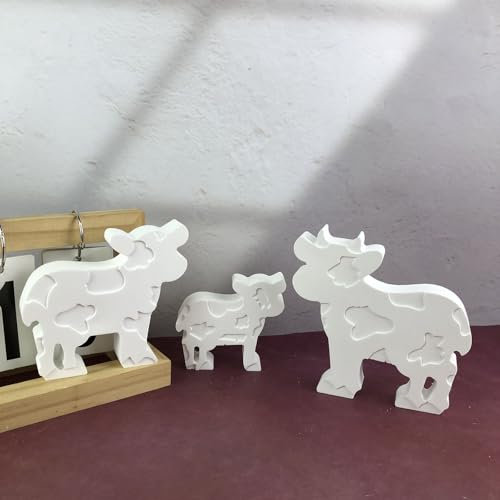 Xidmold Kerze Silikonform Kuh, Gipsform Tiere, 3D Kuh Silikonform für Schokolade, Sojawachs Kerzen, Epoxidharz, Seife, Gips, Handwerk