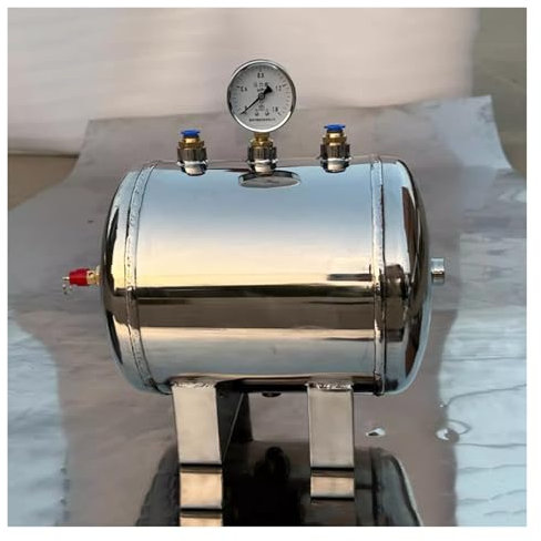 HDYZJQ Stainless Steel High Pressure Air Reservoir Tank, 1 2 5 8 10 13 Gallon Gas Container, Horizontal Air Tank for Air Pump/Gas Tank/Compressor(5.3Gal/20L)