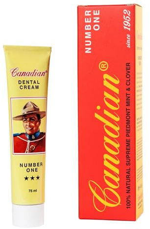 Canadian Dental Cream, Number One, 75 ml, Dentifricio per Gengive Sensibili, Rimineralizzante, Antinfiammatorio, Alito Fresco, Protezione Completa del Cavo Orale