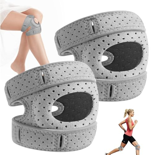 COLEESON 2 Stück Kniebandage Damen Männer, kniebandage, Verstellbare Knieunterstützung, Bandage Knie Stabilisierung, Knieorthesen, Knieschoner für Läuferknie,Springerknie (C)