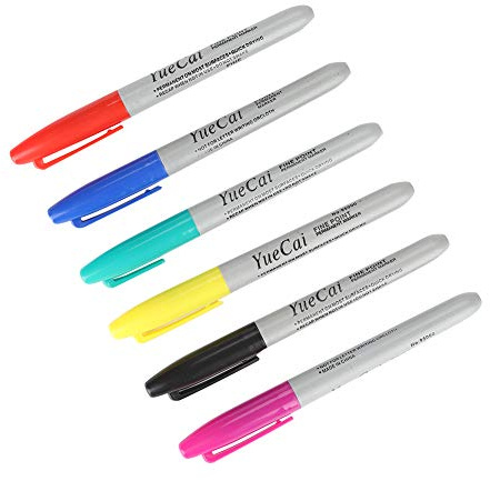 Zenithaur Body Make -up Art Tool, 6PCS Temporary Piercing Skin Marker Marker Stift für den professionellen Gebrauch