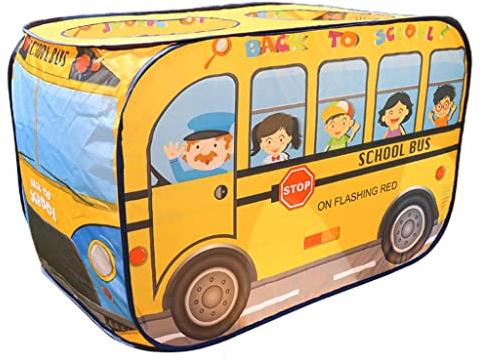 KiBcsLic , Autozelte, Indoor Und Outdoor Rasen, Spielzeug Geburtstagsgeschenk, Schulbus, 114x73x73cm