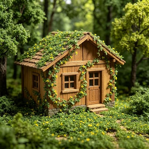 Cayway Scenics Gras Grasbüschel, Künstliches Miniatur Ranke für Diorama Gras Büsche und Modelleisenbahn Zubehör, Gelbgrün