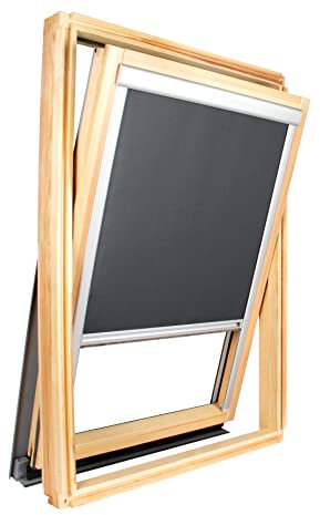 Store pour fenêtre de Toit Compatible Velux ® Occultant Uni (Gris Anthracite, 808)